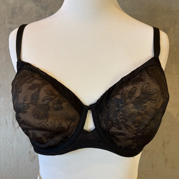 SOMA Lightest Lift Perfect Coverage Elegant Black Lace Bra Bralette Sz 34DD - Picture 1 of 9